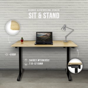 Biurko elektryczne SyDesk Sit & Stand / dąb