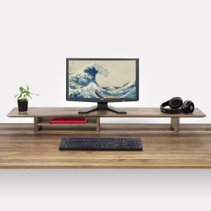 Długa podstawka pod monitor / orzech 
